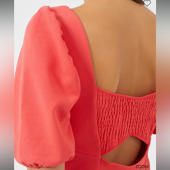 French Connection Whisper Cutout Back Dress in Hibiscus - Picture 5 of 11